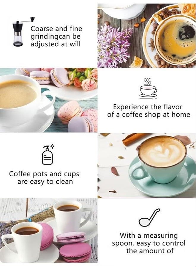 Arabest 8-Piece V60 Coffee Set Drip Coffee Maker with Goose Neck Kettle Digital Scale Double Walled Glass Mug Glass Server Manual Grinder Glass Dipper 100 pcs Paper Filter and Scope for Drip Coffee - Image 5